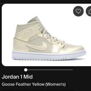 Jordan 1 Mid Goose Feather Yellow Women's Sneakers